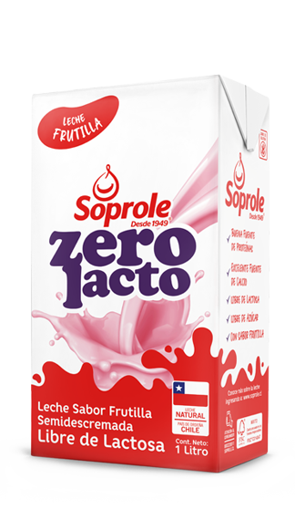 Leche Zerolacto semidescremada frutilla 1L