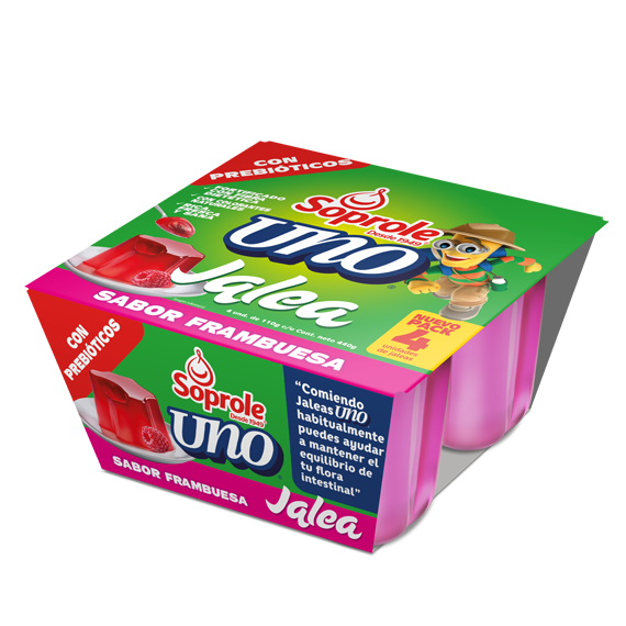 Pack 4 unidades Jalea UNO Frambuesa