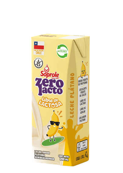 Leche Zerolacto semidescremada plátano 200ml